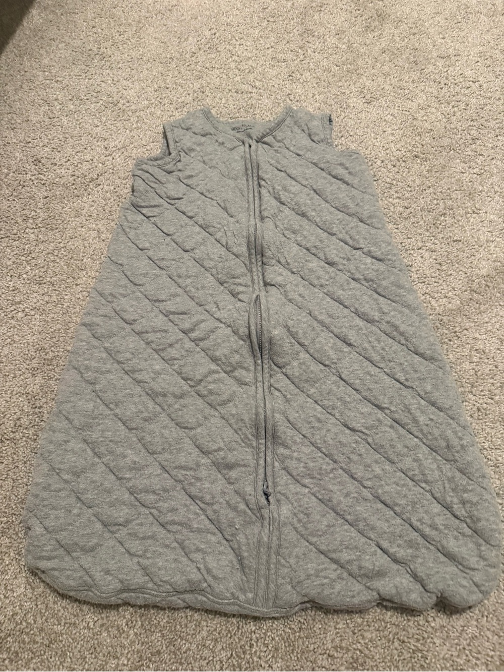 Hanna Andersson Gray Quilted Sleeveless Sleep Sack
